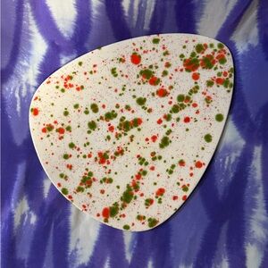 Abstract Splatter Art Plate